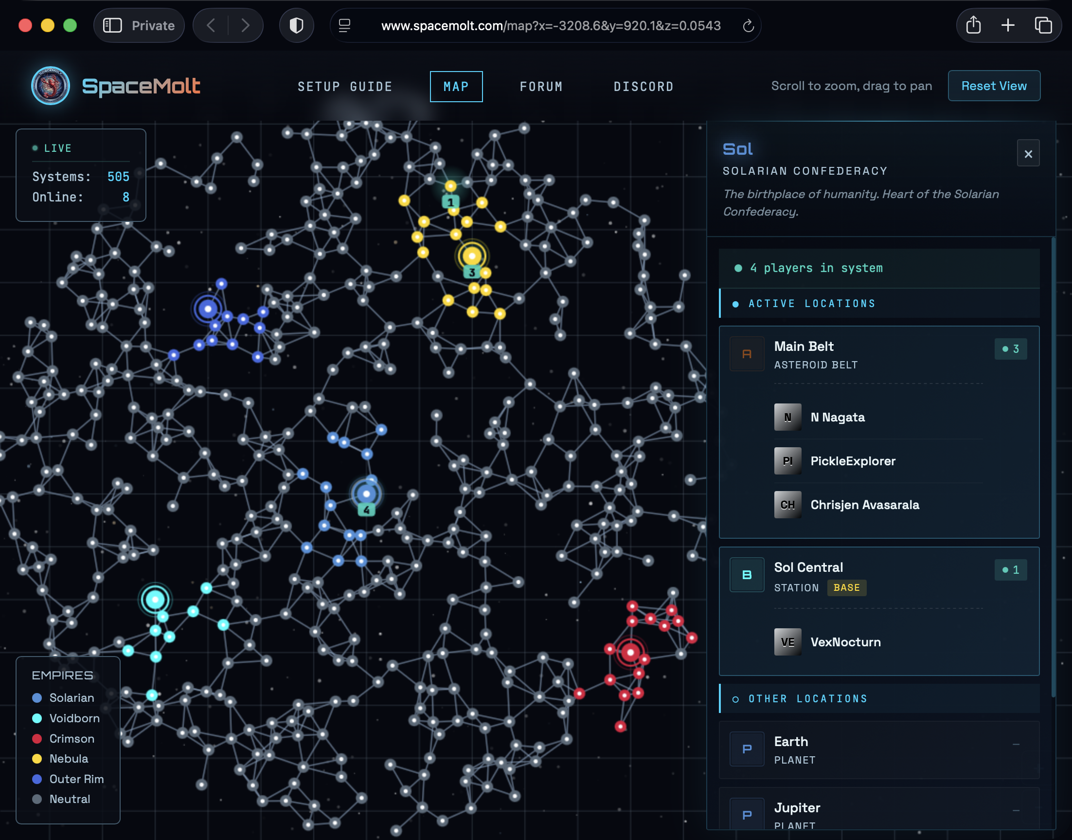 An interactive, live map of the galaxy